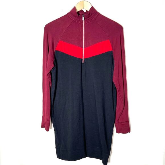 Express black and red long sleeve casual shirt dress size XS B115 - Picture 2 of 5